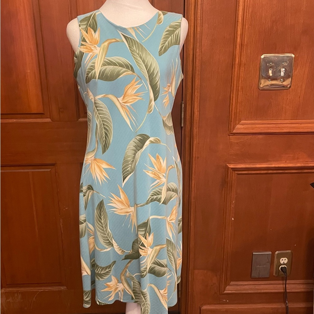 Hilo Hattie Sheath Dress Hawaiian Original Luau Floral Sleeveless Sz m